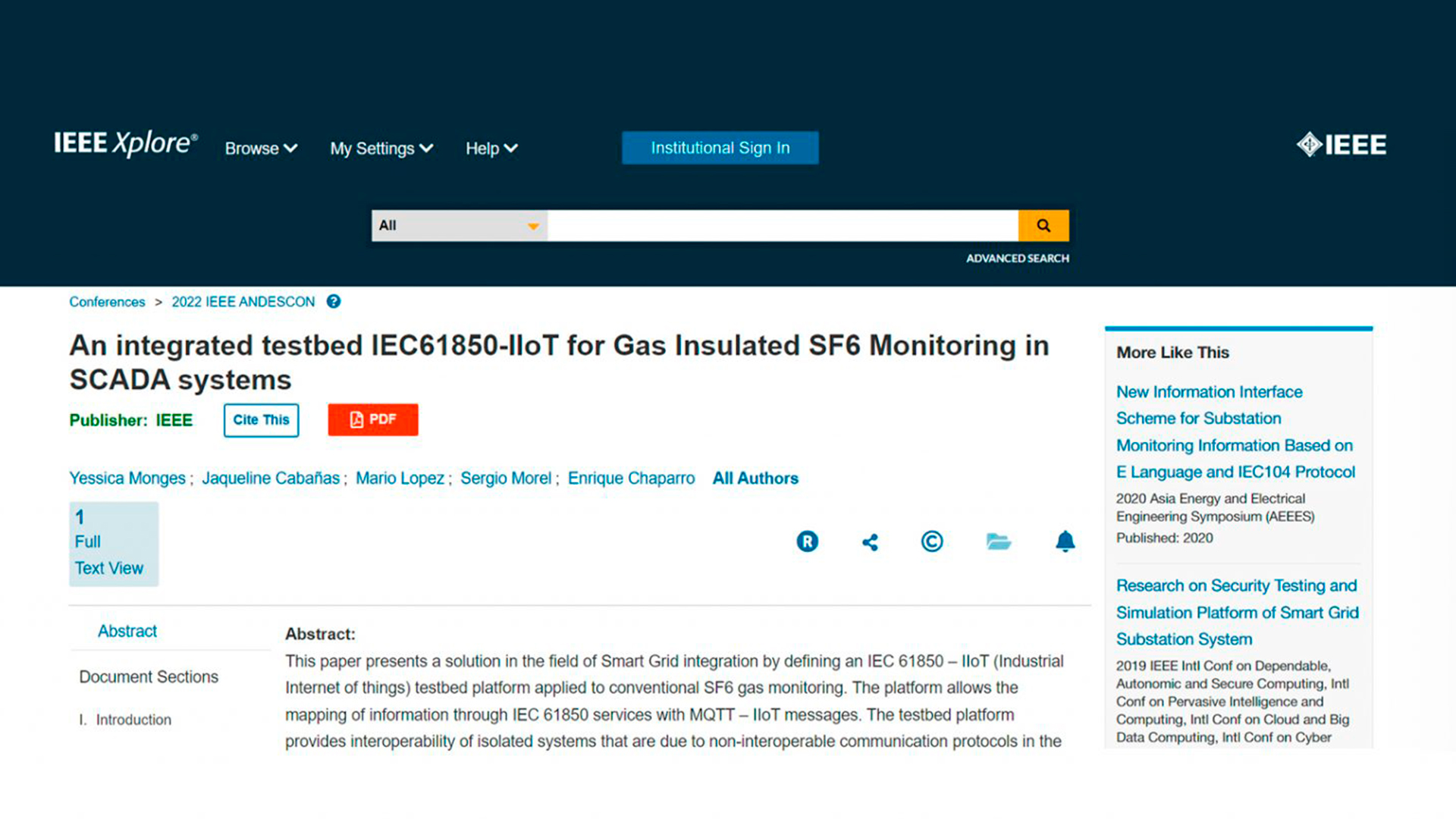 Biblioteca Digital IEEE XPLORE publicó importante artículo del PTI